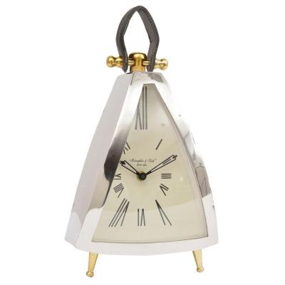 Republica Large Nickel Mantel Clock